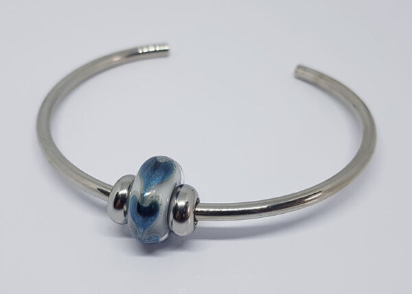 Glasbedel met Zilverglas Hartjes
