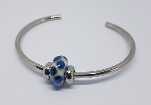 Glasbedel met Zilverglas Stippen