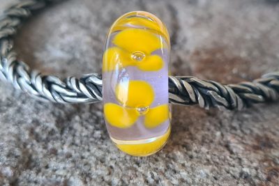 Glasbedel Bloemen Lila/Geel