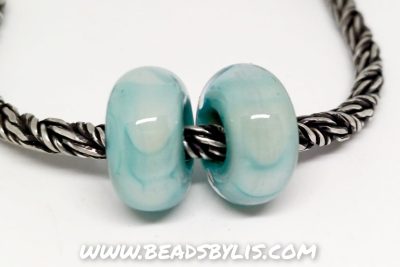 Glasbedel blauw groen